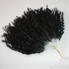 BWhair CE certificated Micro Ring 400s lot Kinky Curly Loop Hair Extensions Natural Color257H