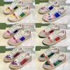 2023 Fashion Espadrille marque Designer Dirty Casual Shoes Baskets imprimées brodées à rayures classiques pour hommes et femmes coureurs rétro occasionnels en plein air