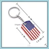 سلاسل المفاتيح إكسسوارات الأزياء 2pcs سلسلة مفاتيح أنيقة فريدة من نوعها الإبداعية Jack Jack Simple Country Flag American National Drop Deliver