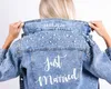 Jackets de mujer Jean personalizada de la mujer de la novia Jean personalizada con nombre de la dama de dama de dama de dama de honor