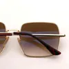 Mode Femmes Designer Lunettes de soleil Mens Square Sunglass Femme Homme Lunettes de soleil Vintage Lunettes Des Lunettes de Soleil avec étui en cuir marron et