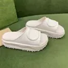 2023 Nieuwe stijl bodem Slippers Sandaal Sliders Macaron dikke bodem antislip zachte mode G huis slipper vrouwen dragen strand flip-flops Sandalen