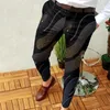 Abiti da uomo Blazer Pantaloni da completo da uomo Stampa astratta Pantaloni elasticizzati Tasche aderenti Pantaloni neri per ufficio aziendale Panno da uomo