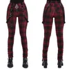 Plaid Pant High Waist Y2K Punk Spodki Lato Wiosna Streetwear Kobieta Moda Sliny Fit Patchwork Zipper Gothic 220325