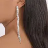 Dangle & Chandelier 2022 Simple Rhinestone Crystal Tassel Long Drop Earrings for Women Wedding Party Hanging Dangle Earrings Bridal Brincos Accessories