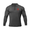 Men's Polos Brand Gyms Fashion Zipper Shirt Mens Muscle Workout Casual Sports Long Sleeve Sporting Fitness ShirtsMen's Men'sMen's