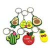 Fast Ship 11styles Colorfuls Flower Keychain PVC Borracha Macia Moda Pingente Chaveiro Chaveiro Decoração Acessórios Keyring