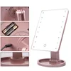 Miroirs compacts Miroir de maquillage avec écran tactile cosmétique LED, support de variateur de lumière pour bureau, table, salle de bain, voyage, PortableCompact