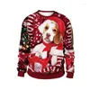 Men's Sweaters Men Women Autumn Winter Ugly Christmas Sweater 3D Gift Dog Snowflakes Printed Crew Neck Sweatshirt Funny Xmas Jumpers Perf22