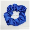 Hair Accessories Tools Products Fashion Solid Color Silk Scrunchies Elastic Rubber Bands Hairs Ropes Ties Gum For Women 50Pcs Drop Deliver