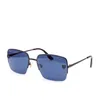 Neue Modedesign-Sonnenbrille 0333S, quadratische Metall-Halbrahmengläser, verziert mit Tier-Avataren, einfache und beliebte Outdoor-UV400-Schutzbrille