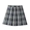 Kleding sets mode schattige schoolmeisje rok hoge taille gestreepte geplooide cos cheerleading zomer short plaid rooksclothing