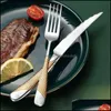 Zestaw stołowych Cutlery Złoty Ze Stali Nierdzewnej Obiadowa Sierware Kompletne widły łyżki noże 0221 Drop Dostawa 2021 Forks Flatware Zestaw