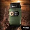 Epacket kemei km2026 km2027男性用電気シェーバーツインブレード防水コードレスカミソリUSB充電式シェービング7001353