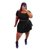 Plus Size S-3XL 4XL 5XL Designer Kvinnor Tv￥delt kl￤nning PLEKED kjol Set Leisure Women Clothing Sports Outfits