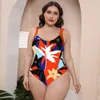 Bayan Artı Boyutu Mayo moda mayo mayo yüzmek beachwear Siyam Çok renkli tek parça baskı hiçbir Sütyen balenli destek yaz mayolar bikiniler 01