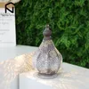 Lanterne bougeoir de style marocain de 115 pouces, lampe de Table en métal alimentée par batterie avec ampoule Edison pour la décoration de jardin et de maison 2208041493094