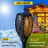LED LED Solar Flame Light Garden Lawn Lamp schemering Dimmer auto Onoff Decoration Lighting voor tuinpatio oprit Pathway J220531