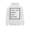 Diy IHR EIGENES DESIGN Hoodie Männer Frauen Langarm Pullover Camisa BILD TEXT DRUCK s 220722