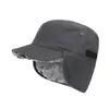 Bal caps heren vrouwen winter hoed waterdicht met rand pluche binnenvoering warme oorflap faux bont mannelijke vrouwelijke ski baseball cap