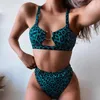 Traje de baño para mujer Sexy Mujeres Bikini de cintura alta Traje de baño Femenino Bandeau Tanga Brasileño Biquini Set Traje de baño Bañista
