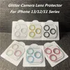 Gradient Glitter Shiny Camera Lens Protector de vidrio templado para iPhone 13 Pro Max 12 Mini 11 Full Lens Diamond Clear Back Cover