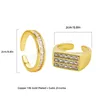 Klassisk geometrisk guldfärg CZ -ring delikat glittrande kubiska zirkoniumfingerringar för kvinnor bröllopband smycken gåva