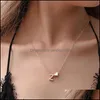 Hanger kettingen hangers sieraden mode klein hart sierlijke initi￫le gouden sier kleur letter naam choker ketting voor vrouwen drop levering 2