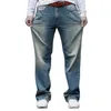 Jeans da uomo Moda Pantaloni larghi da uomo Casual Denim Pantaloni dritti Streetwear Pantaloni da skateboard Hip Hop Abbigliamento taglie fortiUomo