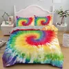 Bedding Sets Tie Dyed Duvet Cover Set Luxury Bed Colorful Cloth Kids Boys Girls Microfiber Quilt Covers King 2/3pcs DropshipBedding