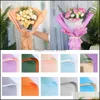 Gift Wrap Event Party Supplies Festive Home Garden 20st/Lot Flowers Double Ouya Paper Packaging Two-Color Florist Wrap Bouquet Package RR