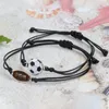 Perlenstränge Paare Freundschaftsarmband Männer Schmuck Sport Fußball geflochten Unisex verstellbare Wachslinie Fan Geschenk FootballBeaded Lars22