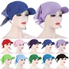 Berets Women Classic Turban Hat Sun Sysor с предварительно привязанной квадратной шарфовой крышкой на открытом воздушном ветропроницаемом бандана печатный платок пляж Beretsberets