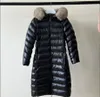 Designer-Winter-Daunenjacken für Damen, lange Parkas, Gans mit Gürtel, Kapuzenpullover, White-Label-Mantel für Damen, Big Fox-Pelzparka, warme Kleidung