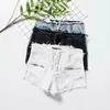 Happie Queens femmes ample taille moyenne sertissage Denim Shorts Fitness coton poches à lacets jean court 220602