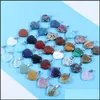 Pendant Necklaces Pendants Jewelry Colorf Natural Stone Crystal Heart Shape For Women Men Lover Fashio Dhmsj