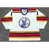 Nivip Custom Kansas City Scouts Men's College Hockey Simon Nolet Denis Herron Steve Durbano White Blue Alternate1974-1976 Vintage Name Jerseys