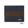 DHL50pcs Wallets Men Dull Polish Multifunctional Two Foldable Short Credit Card Holder Mix Color