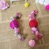 Pet Dog Rope Chew Toys Bone Ball Shape Animal Pets Playing Knot Toy Cotton Teeth Cleaning Toys for Small Dog 4 Colors