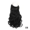 24 inch lus Micro Ring Hair Extensions Fish Line Hairpieces No Clip Synthetische groothandel nepharen