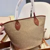 Designer de mode sac de plage fourre-tout de luxe sac à main pour femmes un sac à bandoulière été tricot et cuir PU grande capacité sacs de voyage haut