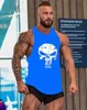 新しいMuscleGuys Brand UK Flag Skull Head Print Horror Funny Gyms Bodybuilding Stringer Tank Top Men 039s Fitness Singlets Breath6418056