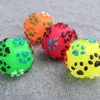 Bolas engraçadas para cães para cães para cães Toy Toy Colorful Som Squeaky Toys For Dogs Cats Rubber macio Chew Bola interativa 20220517 D3