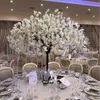 120 cm de haut fleurs de cerisier artificielles simulation d'arbre faux pêche souhaitant des arbres pour les centres de table de fête de mariage fournitures de décoration