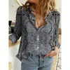 Elegante Vintage Paisley Impresso Camisetas Roupas Femininas Outono Casual Manga Longa Chiffon Blusas Feminino Plus Size 5XL 220407