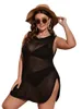 Maillot de bain grande taille pour femmes, fente sur les cuisses, Cover-Up N0bL#Women's