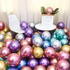 Palloncini in lattice di perle di metallo con decorazione lucida da 12 pollici Colori metallici cromati spessi Palle gonfiabili per feste di compleanno di nozze