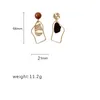 Brincos de gotas de acrílico vermelho coreano para mulheres punk jóias de jóias vintage golden metal geométrico pendurado earringdangle