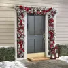 Red And White Holiday Trim Front Door Wreath Christmas Home Restaurant Decoration Navidad J22061667496907495343