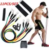 Nieuwe 11 stks set Oefeningen Weerstand Bands Latex Buizen Pedaal Excerciser Body Home Gym Fitness Training Workout Yoga Elastische Pull Rop237c